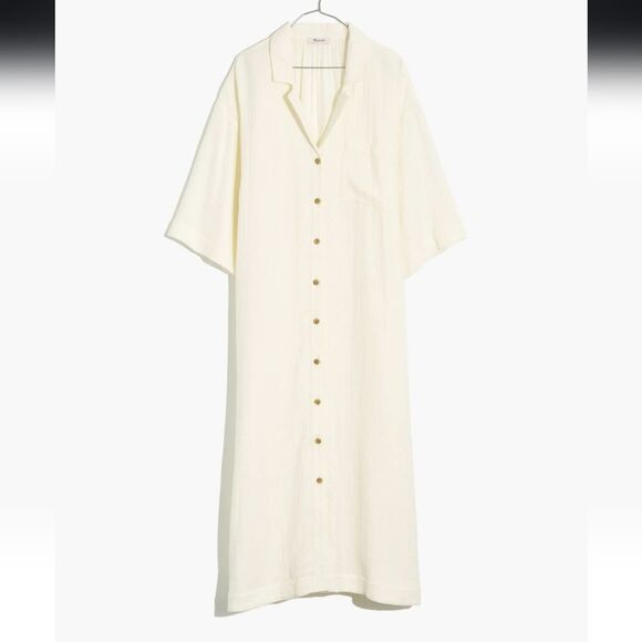 Madewell Light-Spun Cover Up Maxi Shirt Dress In Lighthouse S - Picture 1 of 10